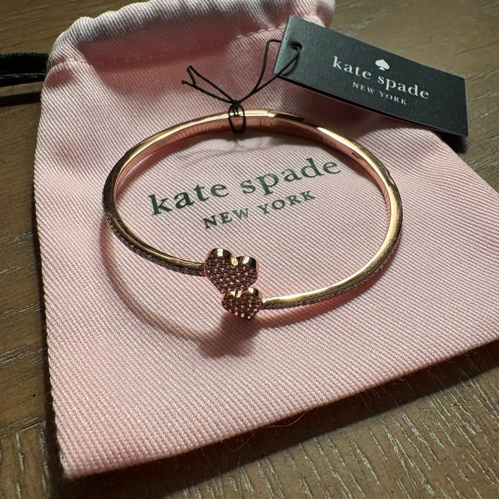 NWT KATE SPADE-Yours Truly Bracelet Rose Gold Hearts